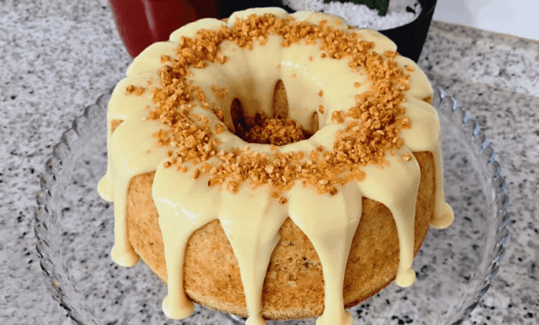 Bolo de Amendoim com Cobertura de Brigadeiro