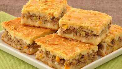 torta de carne moída no liquidificador