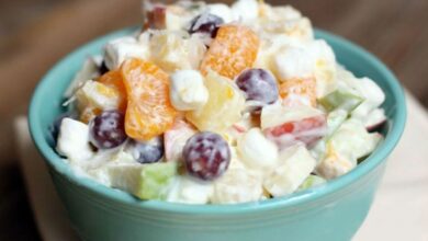 Salada de frutas cremosa