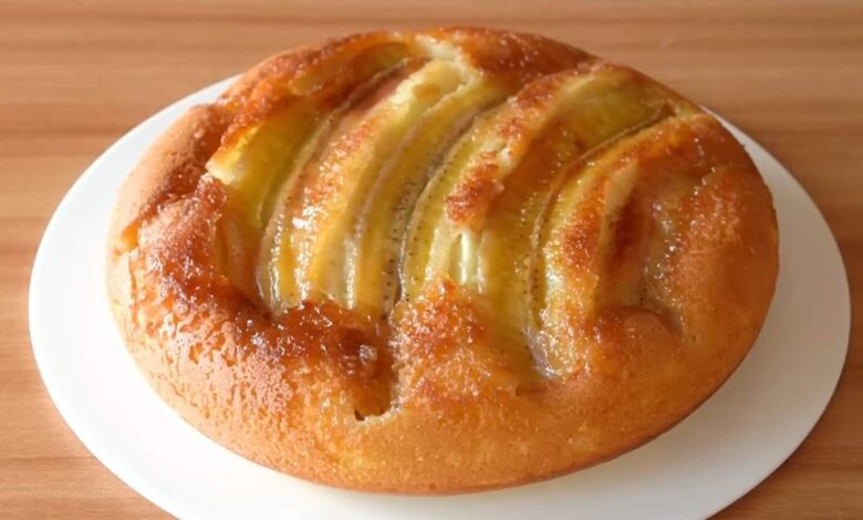 bolo de banana invertido