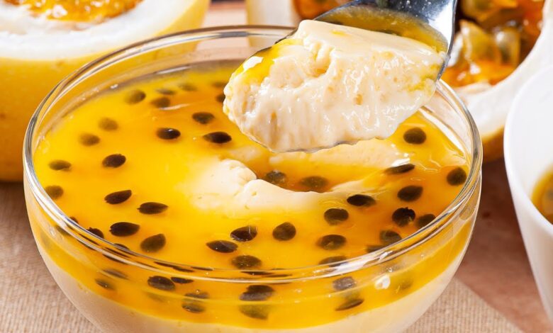 receita de mousse de maracujá com a fruta