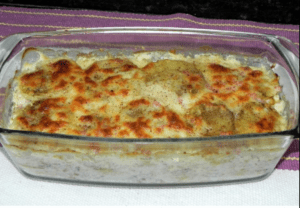Batata Gratinada com Queijo e Presunto